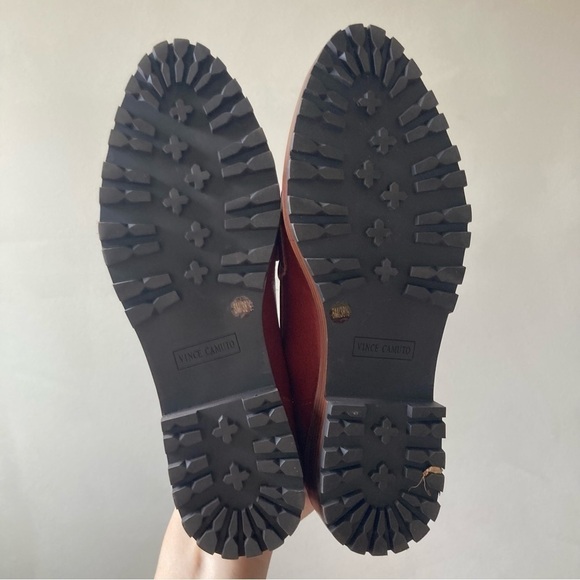 Vince Camuto | Golinda Oxblood Leather Studded Lug Sole Loafers - Picture 5 of 6